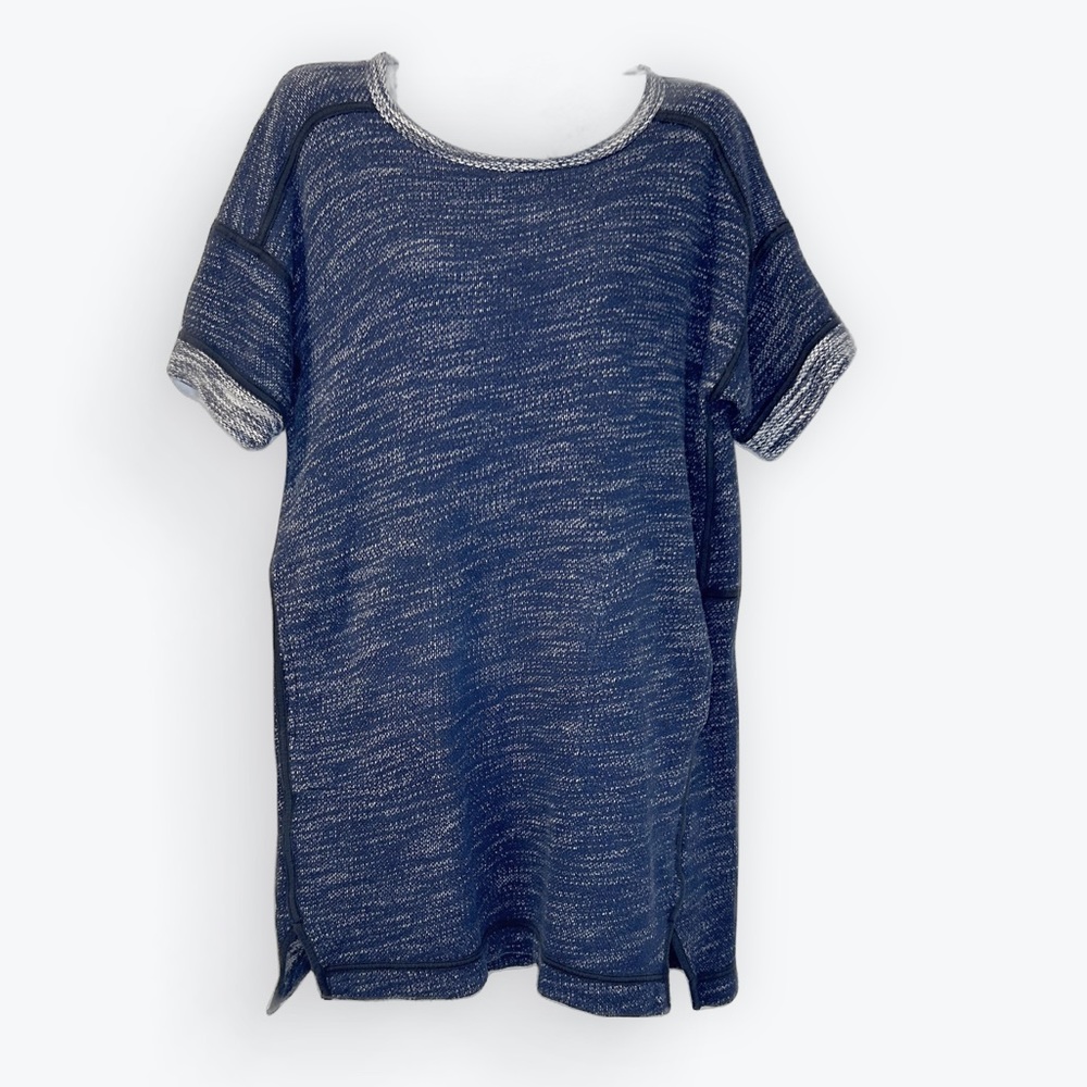 Madewell Knit‎ Textured Sweatshirt Short Sleeve Pullover Dress Pockets Size M